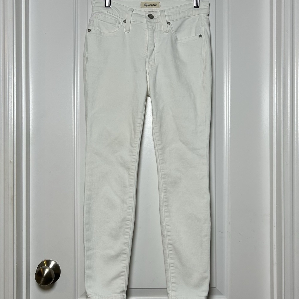 Madewell Petite 9" High-Rise Skinny White Jeans Classic Sleek Clean Girl Style